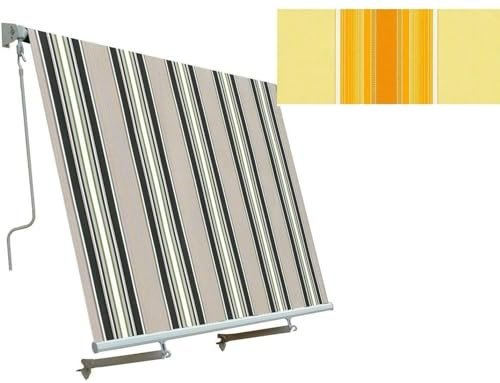 AXEL TENDA DA SOLE RULLO A CADUTA giallo bianco 2,5X2,5 MT SENZA CASSONETTO 250x250 CON BRACCI BALCONE