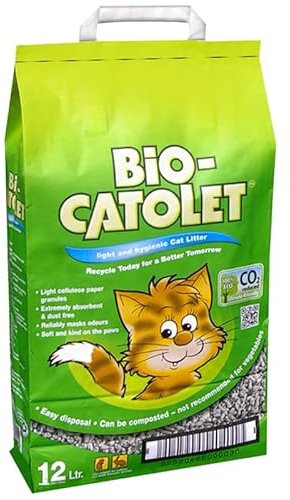 Bioo-Catolet Cat Litter 12L - A Light And Hygienic Cat Litter That Neutralises Nasty Odours To Help Keep Your Home Clean And Fresh Smelling.
