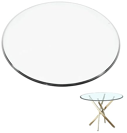Glastisch Tischplatte Aus GehäRtetem, Tempered Glass Diy Table, Glasplatte Rund, Round Glass Panel, Outdoor Glastisch, Platte Glastisch, Transparent Rund, für Konferenztische ( Size : 90CM(36INCH) )