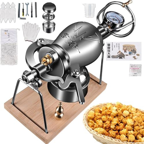 KYZTMHC Máquina para hacer arroz inflado Cañón chino de palomitas de maíz Máquina manual para hacer palomitas de maíz Máquina para hacer palomitas de maíz para estufa pequeña Máquina de palomitas (Co
