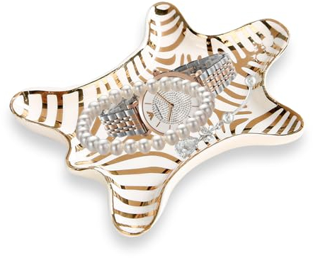 Smavles Schmucktablett Keramik Schmuckschale Klein Schmuckteller Personalisiert Ringschale Deko Tablett für Ringe Halsketten Armbänder Ohrringe