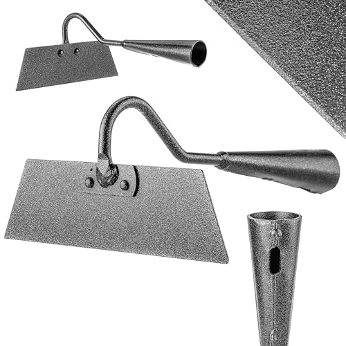 KADAX Gartenhacke ohne Stiel, Hacke in Trapezform, Unkrauthacke aus Stahl, Pflanzhacke zum Jäten und Hacken von Unkraut, Bügelziehhacke, Beethacke (Schwarz 18 cm)