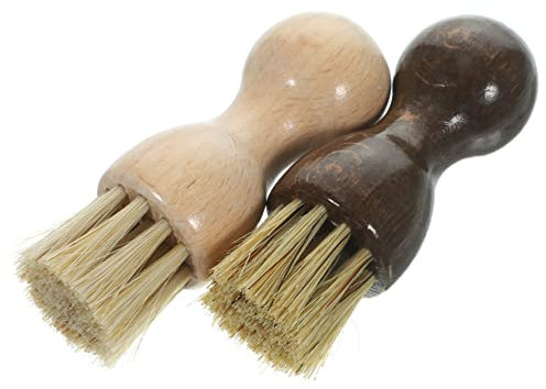 LIFKOME 2pezzi Spazzole Per Scarpe Setol Maiale Multifunzionali Per e Lucidatura Scarpe e Scamosciate Per e