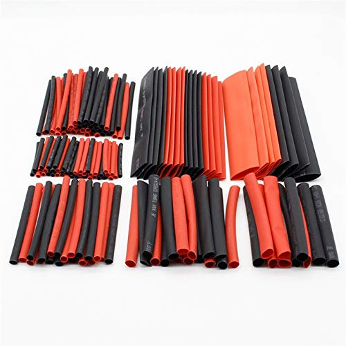 Kabelschlauch,Kabelschutzschlauch,Kabelschutz 150 stücke Schwarz und rotes Sortiment Wärmeschrumpfschlauch Rohr Auto Kabelarmhülle Wickelkabel Kabel