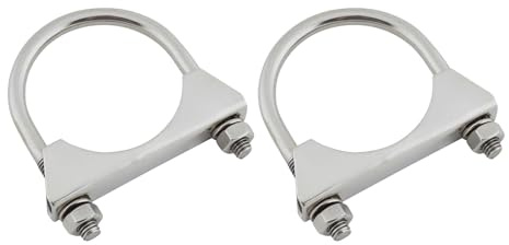 Ali2 2 Piezas Abrazadera De Escape,Abrazadera De Escape De Acero Galvanizado Con Tuerca,Abrazadera De Tubo De Escape,Abrazadera De Tubo De Escape,Abrazadera De Tubo De Escape (50mm)