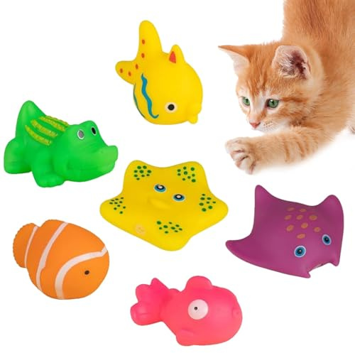 Poolspielzeug für Katzen - 6-teiliges Wasserspielzeug für Katzen | Interaktives Katzenspielzeug | Interaktiver Spaß Für Katzen Schwimmendes Spielzeug | Spielzeug Für Katzen