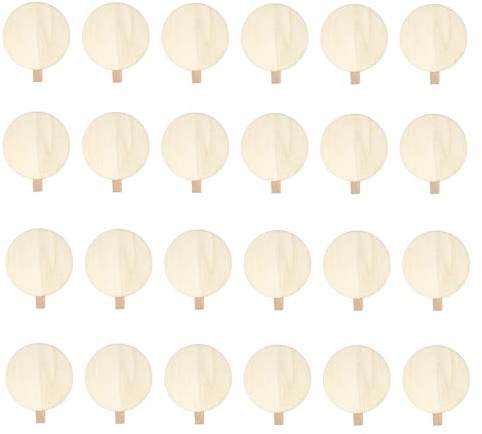 1-24 mollette in legno calendario dell'Avvento – disco rotondo – adatto per adesivi – clip regalo 4 cm – design fai da te