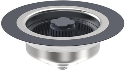 Tappo per Lavandino, 3 in 1 Filtro Lavandino, Valvola di Scarico a Scomparsa, Universale Guscio in Acciaio Inossidabile,Design Anti-Intasamento, Facile Installazione(B)