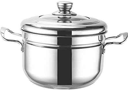 Set di pentole e padelle, vaporiera per alimenti, vaporiera in acciaio inossidabile per uso domestico, doppio fondo, riso al vapore addensato, pentola a induzione elettrica per ceramica, vaporiera, v
