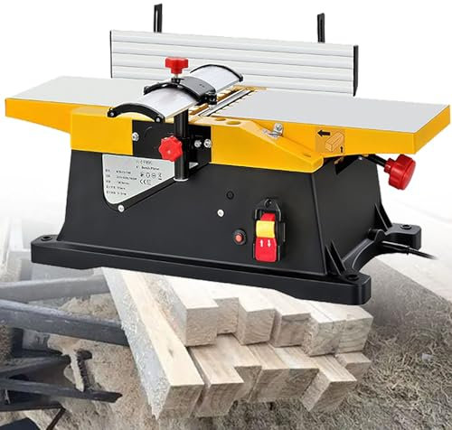 RSQQL Cepilladora de sobremesa de 6 Pulgadas, cepilladora de Madera de Escritorio Multifuncional eléctrica de 1800 W, Profundidad de Corte Ajustable de 0-3 mm, for Corte de Madera