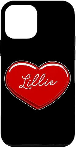 Custodia per iPhone 12 mini Cuore disegnato a mano Lillie - Nome Cuori I Love Lillie
