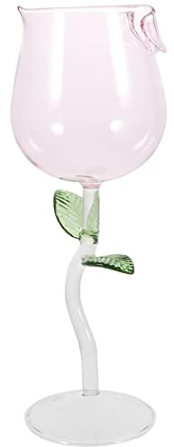 Ciieeo Verre à Vin Rouge Forme de Rose pour Cocktails Fêtes et Dîners Gobelets Verre Décoratifs