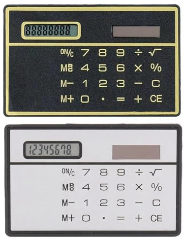 NJTHNTJR Calculatrice à 8 Chiffres, Calculatrice Solaire Fine avec Écran Tactile, de Carte de Crédit, Mini Calculatrice Portable Fine
