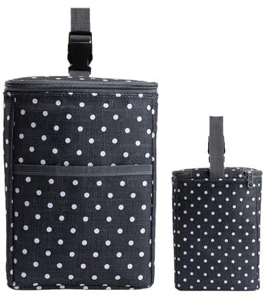 Breastmilk Cooler Bag, Freezable Double Bottle Bag Breastmilk Travel Cooler with Ice Pack, Buckle Handle, Baby Bottle Carrier for Daycare Travel Outdoors