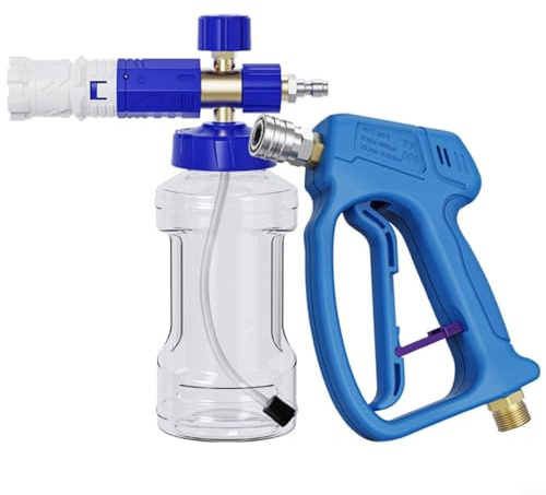 Floweringbeter Verstellbare Hochdruck-Schaum-Sprühflasche, 1000 ml, mit 5 Düsen für Autowäsche, Gartenreinigung (Set 1)