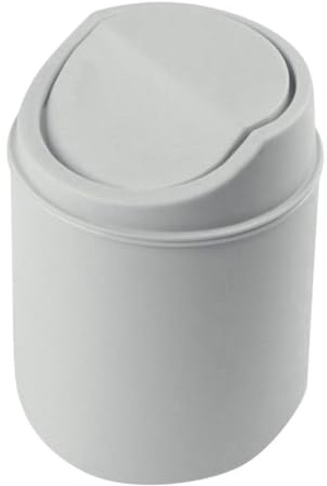 MG.Haus Tischmülleimer,Tischmülleimer mit Deckel,Kunstoff Mülleimer, Mini Desktop Tisch Kosmetikeimer mit Schwing Deckel Papierkorb für Familie Wohnzimmer Schlafzimmer Badezimmer Büro(grau)