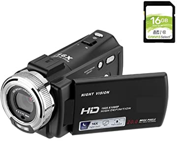 Grabadora de cámara Digital Video Camera 4K Camcorder Completa HD V12 1080P Recordadora de cámaras de Zoom Digital de visión Nocturna infrarroja for Videos de grabación de grabación