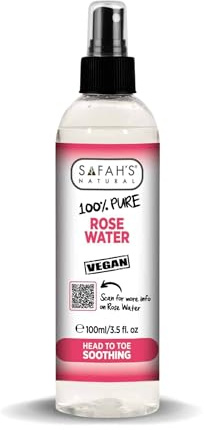 Rose Water – Natural & Steam Distilled – Natural Facial Toner & Hydrating Mist for Glowing Skin, Hair & Scalp – Alcohol-Free & Gentle – Vegan & Paraben-Free – 100ml