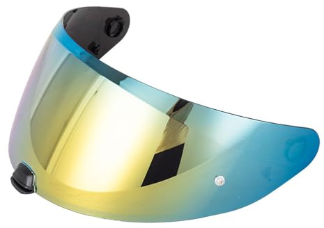 Motorcycle Helmet Face Shield Visor Windshield for HJC Helmets for HJC HJ-31 i70/i10 Visor Anti-Fog Pinlock Ready Face Shield Tint Replacement Visor (Gold)
