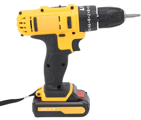 Fabater Kit de Controlador de Impacto de Taladro Inalámbrico de 21V 3in1 Herramientas Eléctricas para Perforar/atornillar Madera/metal, 2 Baterías, LED Light Portable El Destornillador Eléctrico (EU