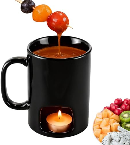 per fonduta di cioccolato, in ceramica per fonduta di cioccolato, set di pentole scalda burro, per fonduta di formaggio personale, fonduta riscaldata con un, più calda