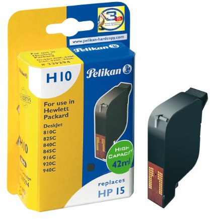 Pelikan H10 Druckerpatrone ersetzt Hewlett Packard HP15 C6615D/N, 42 ml, schwarz