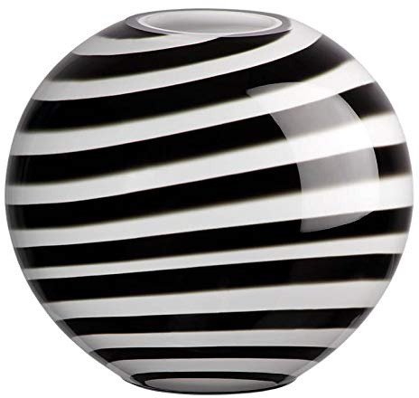 Kugelvase Glas Dekoration Ballvase Grazia Gala 19,5cm weiß schwarz