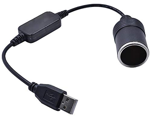 5V USB A maschio a 12V presa accendisigari presa femmina convertitore per accendisigari auto registratore di guida DVR Dash Camera GPS (inferiore a 8 W), 30 cm / 12 pollici