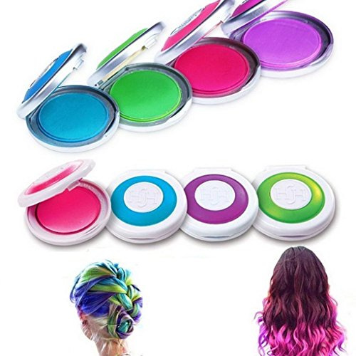 Juego de 4 tizas para teñir el cabello temporalmente. No tóxicas. Aptas para todas las edades.
