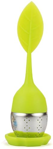 Herbes du Monde – Infuseur à Thé & Tisane en Silicone Alimentaire | Boule à Thé Réutilisable avec Poignée Feuille | Passoire à Thé Facile à Nettoyer, Lavable au Lave-Vaisselle