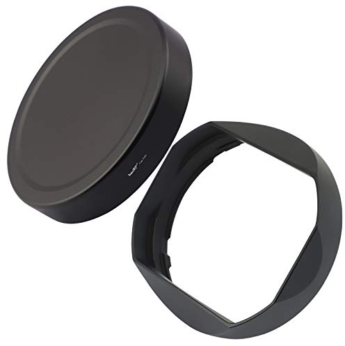 Haoge LH-X165 Quadratische Metall-Gegenlichtblende für Fujifilm Fujinon XF XF16-55 mm F2.8 R LM WR Objektiv xf16-55 mm/f2.8 Objektiv mit Metallkappen-Set