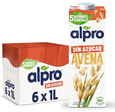 Alpro Bebida Vegetal de Avena sin Ázucar - Pack de 6 x 1L