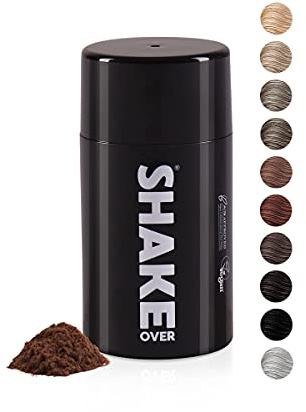 SHAKE OVER Veganes Streuhaar zur Haarverdichtung, Zink angereicherte Fasern | Schütthaar für Frauen und Männer, 12g, Maroon, vegane Zink-Fasern, hochwertiges Schütthaar, Made in Europe