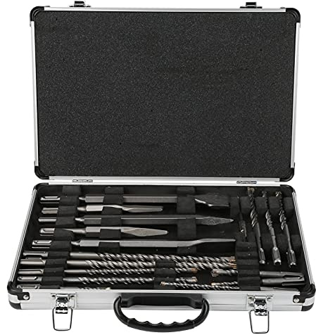 Multifunctional SDS Drill Bit Set 40cr Steel Drilling Slotting Bits, 17Pcs Drill and Chisel Set for Electric Hammer, Wood, Impact Drill bits and Chisel bits for Masonry and Metal, Accessories Drills