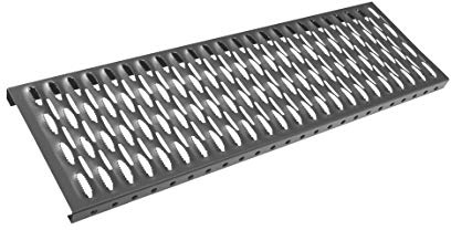 Parotec Dachtirtt Steigtritt 1500mm Graphit Kaminpodest Laufrost Gitterrost | Verschiedene Längen, Laufgitter, feuerverzinktes Stahlblech, Korrosionsschutz