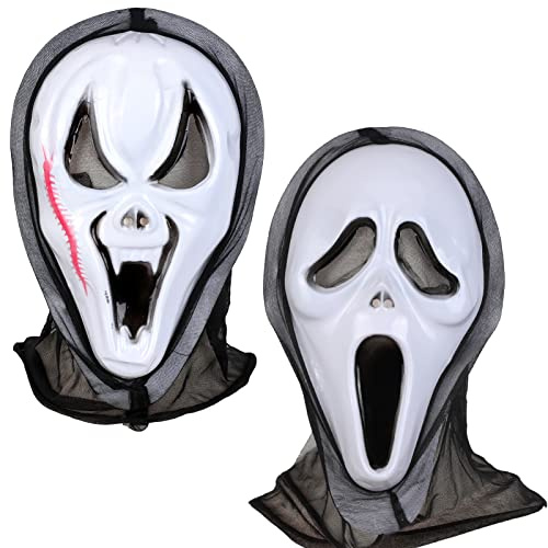Qpout Scream Masks for Adults/Kids - Halloween Scary Skull Cosplay Mask for Men Women