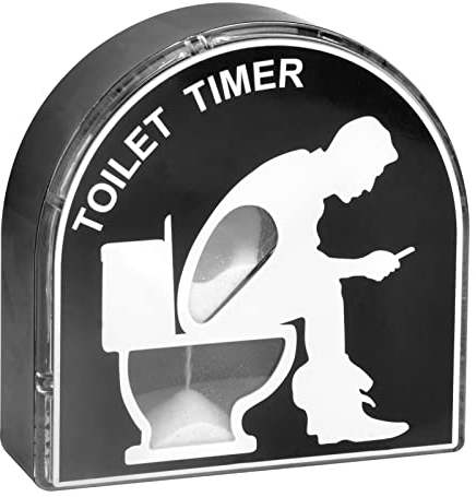 Clessidra da 5 minuti, timer creativo per toilette, per bambini, per la casa, per uomini, mariti, papà, da regalare alla festa del papà/compleanno, nero