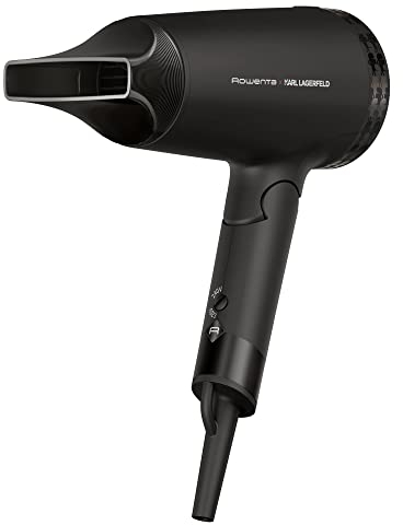 Rowenta x Karl Lagerfeld CV184L Express Style Haartrockner | kompakt und kraftvoll | klappbares Design | reisefreundlich | ultraleicht | Glanz-Booster | individuelle Einstellungen | Schwarz