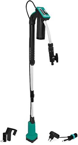 VONROC Pompe a Eau 12V sans Fil- 50W - 1500 lt/h - Tonneau de Pluie, Arrosage de Jardin Debit Fort - Batterie et Chargeur Inclus - Protection Contre le Fonctionnement à Sec - Raccord Tuyau Universel