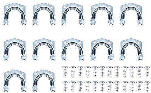 CENPEK 12 Pieces Garden Tool Holder Hooks Wall Mounted Tool Holder Hooks for Garage Garden Storage Bicycle Shed with 24 Screws
