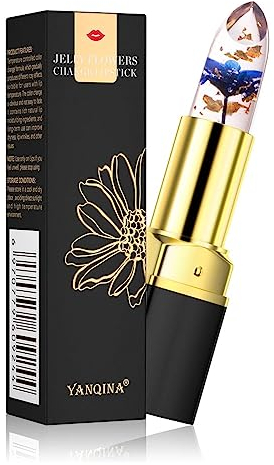 Pakivs Flower Jelly Rossetto Magic Temperatura Cambiamento di Colore Balsamo Labbra Idratante Rossetto Nutriente a Lunga Durata per Donne e Ragazze (Blue Rose)