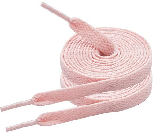 7STROBBS 2 Paia Lacci Scarpe Rosa Chiaro da Sneakers,Stringhe Scarpe Piatti Rosa Chiaro da Ginnastica Larghi 8mm per Alte Air Force 1,Pale Pink Shoelaces,130cm