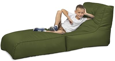chilly pilley® per sedersi e sdraiarsi 2 in 1 - con imbottitura in EPS - poltrona a sacco gigante - bambini e adulti - cuscino per poltrona da esterno - diversi colori, verde scuro