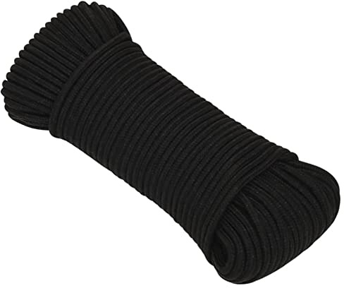 BaraSh Arbeitsseil Schwarz 5 mm 25 m Polyester Bandschlinge Klettern Zugseil Sicherungsseil