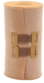 Elastische Kompressionsbandage zur phlebologischen Anwendung, Baumwolle, hautfarben, mit Verschlüssen – professionelle medizinische Anwendung (hohe Dehnbarkeit 10 x 7 m)