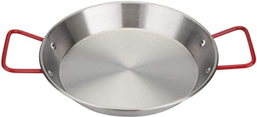UNbit Paellera profesional antiadherente de acero inoxidable, mangos antiescaldado universales for todas las fuentes de calefacción for el hogar, hotel, restaurante (Size : 34cm)