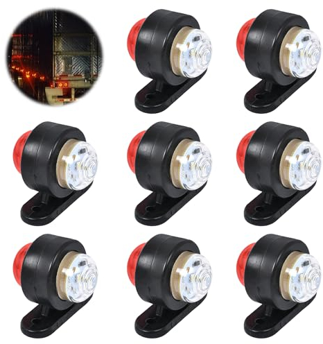 Nizirioo 12 / 24V LED Begrenzungsleuchten: 8 Stücke Mini Seitenmarkierungsleuchten, Positionsleuchten Markierung Wasserdichte für Anhänger, LKW, Auto, Wohnwagen, Wohnmobil, Weiß, Rot
