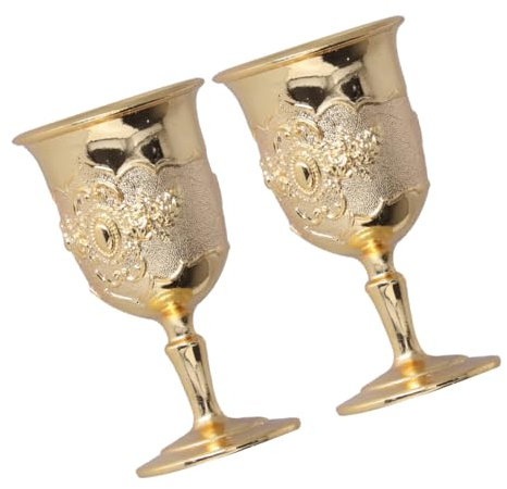 ABOOFAN 4 Pièces gobelet vintage verres métalliques calice à vin en métal décor verres à martini whisky porte-vin gobelet à vin rouge élégant verre à liqueur verre de vin pétillant