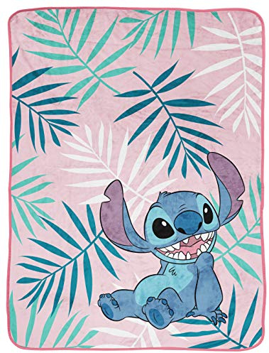 Jay Franco Manta Suave de Forro Polar de Microfibra de Lilo y Stitch de Disney de 130 x 150 cm