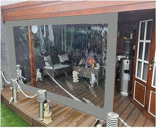 Planenvorhang Für Den Außenbereich, Wasserdicht, Terrassen-Pvc-Wandvorhang, Seitenwände, Winddicht, Wärmeisoliert, Trennwand, Planenauskleidung Für Pergola, Carport, Cabana, Anpassbar (2,2 X 1,8 M)